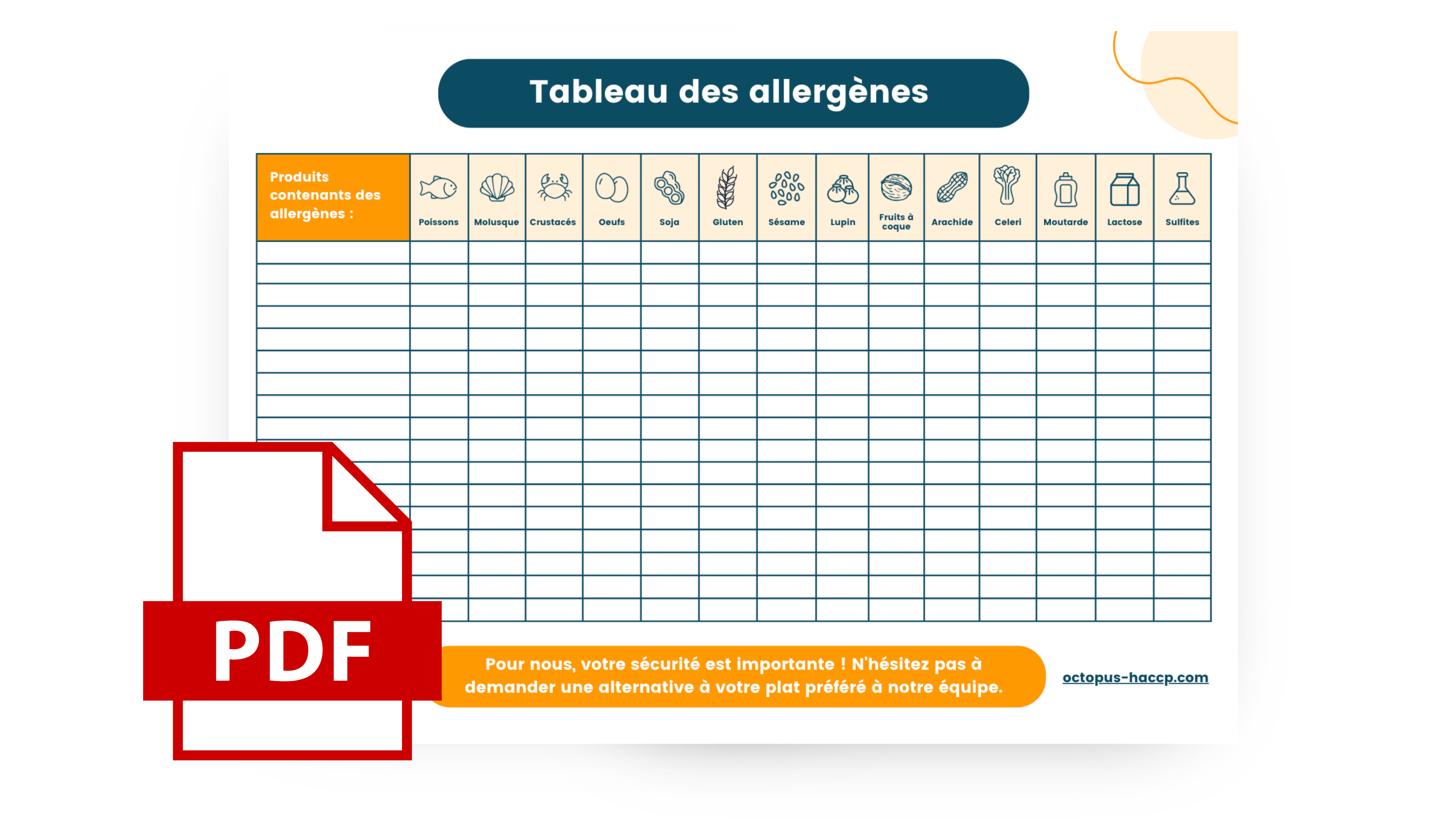 Affiche allergène en PDF