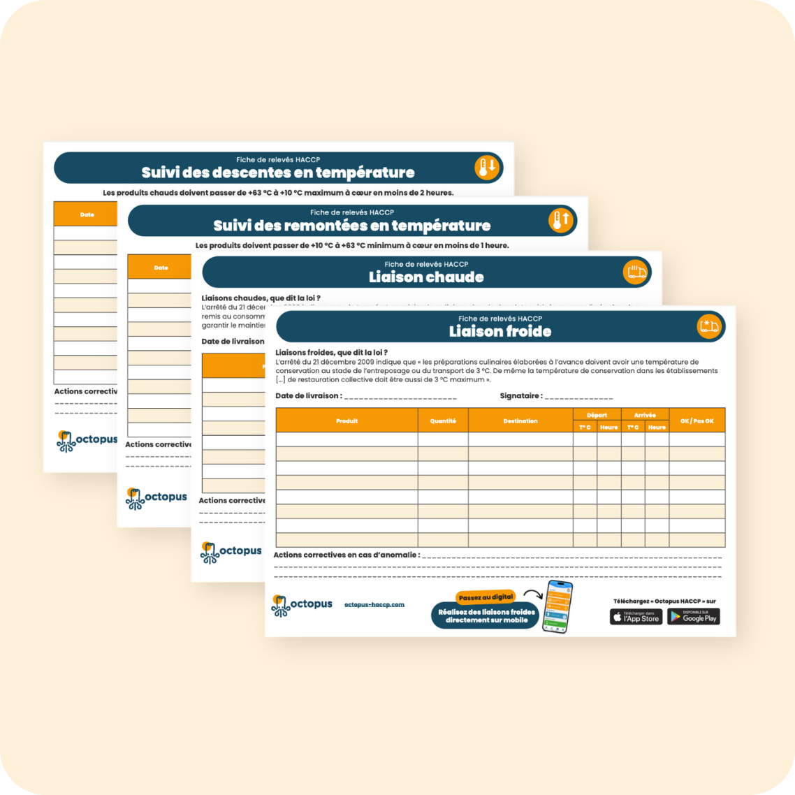 Kit fiches des relevés HACCP secondaire ?