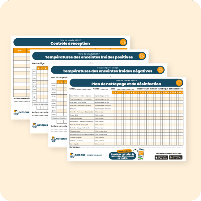 Kit fiches des relevés HACCP principaux 📃